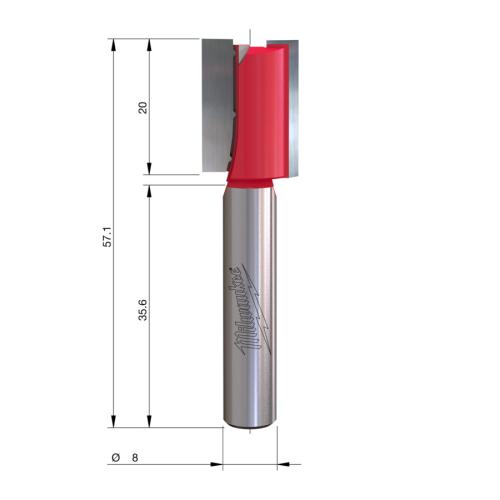 Milwaukee HM-Nutfräser S8 Ø15x57.2/20mm